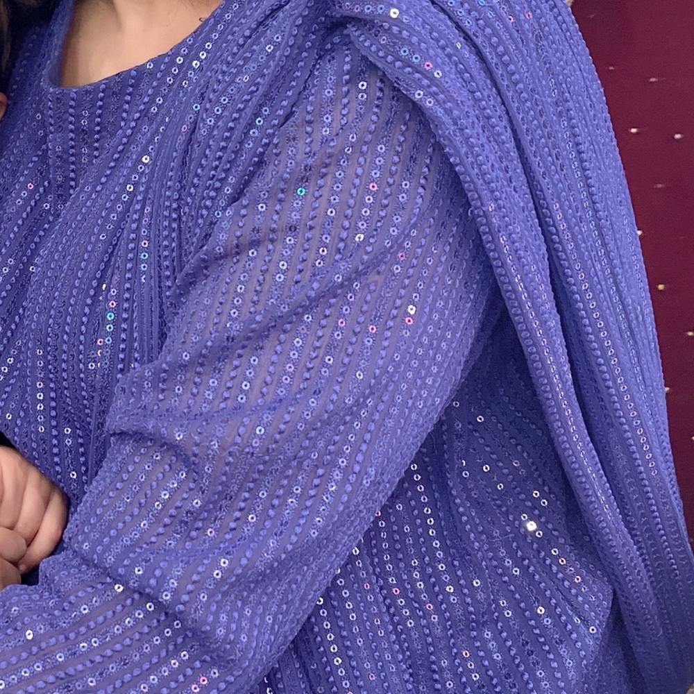 Pakistani/Indian Designer Draped Sequin - image 2